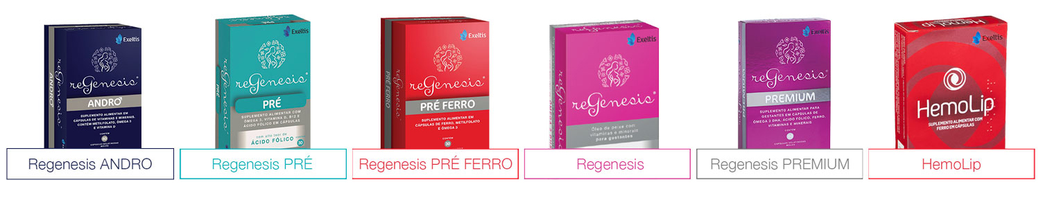 Produtos da linha Regenesis - Mulher e Gestação